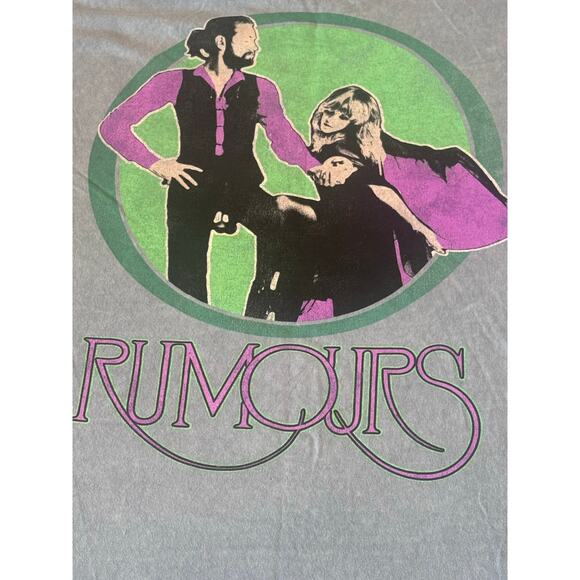 Fleetwood Mac Rumours Blue Band Short Sleeve Graphic T-Shirt Mineral Wash XL - Picture 6 of 7